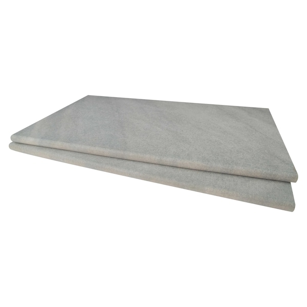Fossil Snow 13 In. X 24 In. Glazed Porcelain Pool Coping, 2PK